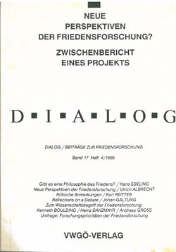 Cover Beitrag zur Friedensforschung - Dialog 17
